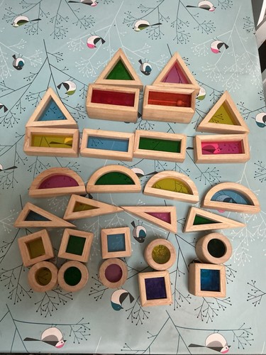 Wooden sensory rainbow blocks - sensory,