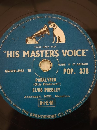 Elvis presley 78rpm paralyzed - elvis,