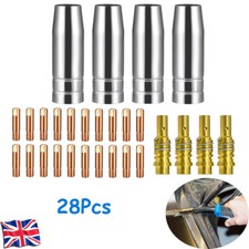 28PCS M6 Torch Welder Contact Tips Holder Gas Nozzle For Welding MIG/MAG MB-15AK