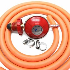 Hand Wheel Propane gas regulator with 2metres HP 8mm hose and clips 
