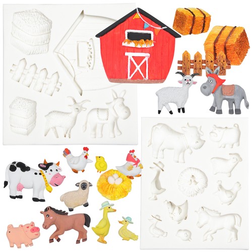 Barn animals fondant silicone - animals,