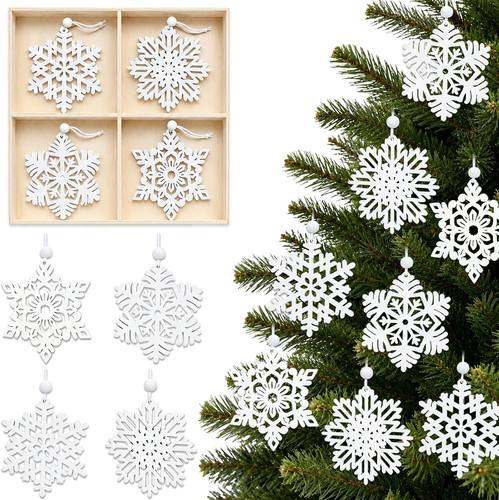 Pcs wooden snowflake - 16-pcs,