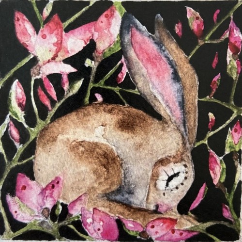 Original nocturnal serene hare - original,