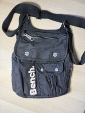 Bench Crossbody Bag With Adjustable Shoulder Strap, Black, Five Compartments