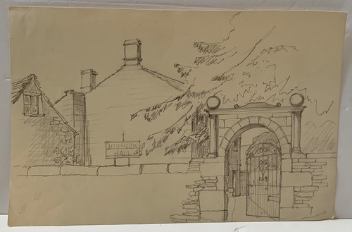 Vintage pencil drawing - pencil, on
