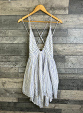 Kimchi Blue Urban Outfitters Mini Dress Size XL White Blue Mia Stripe Babydoll