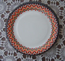 Vintage Paper Plates X 18  Retro Original 1970's Brown Orange - Cross Rare