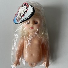 Vintage Fibre Craft Crochet Doll 1988 Hard Plastic Blonde Hair Knitting Toy