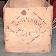 Vintage KOONISONG Wooden Packing Crate in Antique condition for display etc