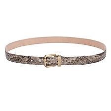 DOLCE & GABBANA Metal Buckle Snake Leather Belt Gray Gold 95 38