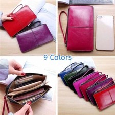 Large Capacity Leather Wallet Ladies Long Purse Phone Card Holder Case Clutch UK