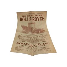 Rolls-Royce Poster Advertising "The Autocar" for the six-cylinder  16.5x11.5" A5