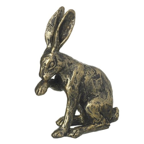 Sitting hare ornament gold - ornament,,