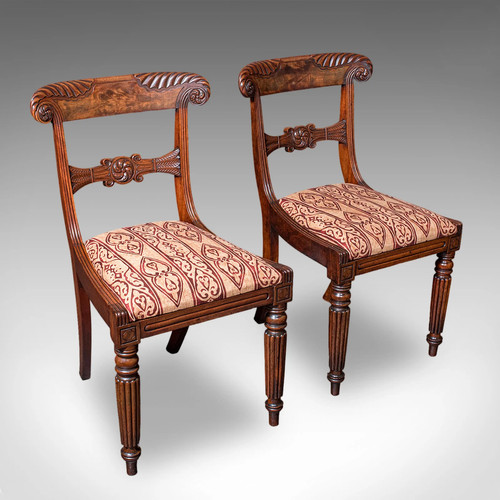 Pair antique hall chairs - pair,