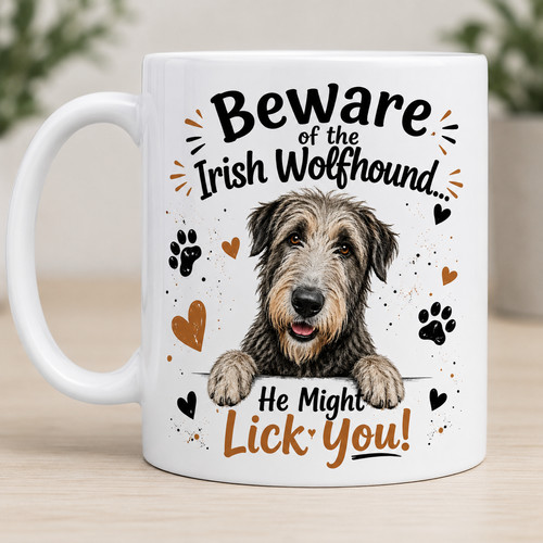 Irish wolfhound mug - wolfhound, beware