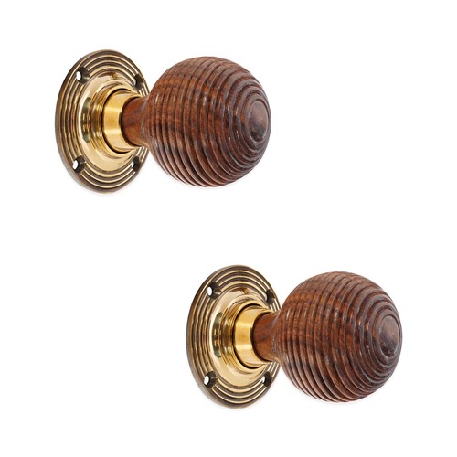 Door knobs pair rosewood - door,