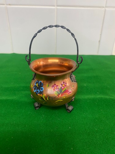 Copper three legged cauldron - copper,