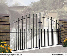 Wrought iron double driveway
