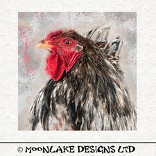 Bird Chicken Laced Wyandotte Fabric Craft Panels in 100% Cotton or Polyester