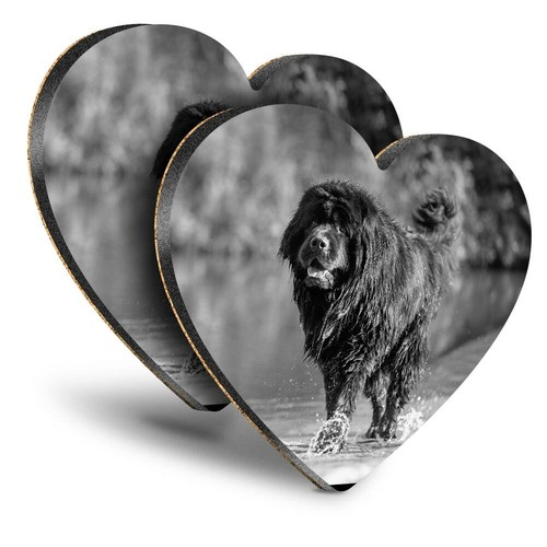 Heart mdf coasters bw - heart,