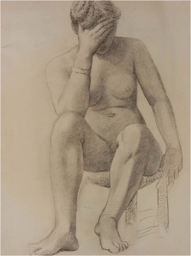 19th century graphite drawing - graphite,