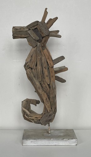 Driftwood seahorse sculpture - driftwood,
