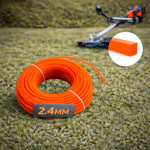 Heavy duty strimmer line 4mm - duty, 2.4mm
