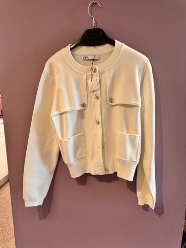 Zara white cardigan - white, s