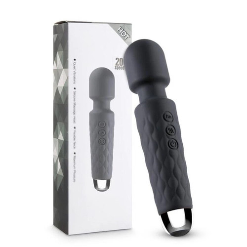 Black massager vibrating - black, wand