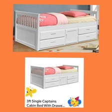 Single Mid Sleeper Cabin Bed With Drawers And Cupboard Very Good Clean Condition