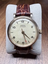 Solid 9ct Gold Vertex Revue Watch ALD 16J FULLY SERVICED Runs Accurately 1960s