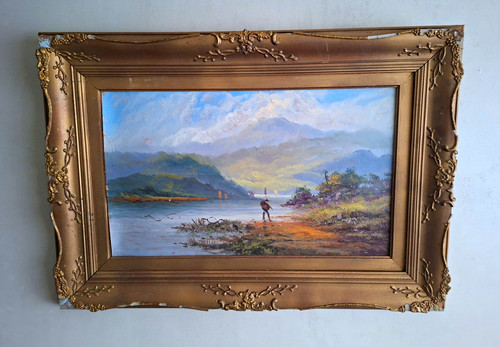 Antique watercolour board - watercolour,