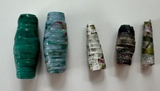 5 X Handmade Paper Beads