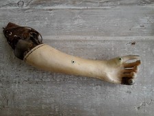 Antique Victorian Kid's Prosthetic Arm With Hand Collector Display Unique