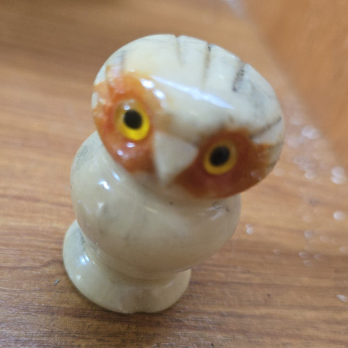 Small carved stone owl - small,