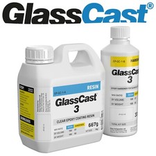 Clear Epoxy Coating Resin for Floors, Tables, Bars, Art GlassCast 3 - 1kg Kit