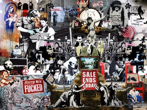 Banksy collage art - collage, poster