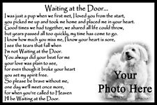 Personalised Dog Memorial Waiting at the Door pet photo keepsake sympathy gift 