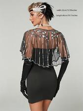 For Gatsby Bridal Wedding Evening Wraps 1920s Sequin Shawl Women's Cape Up Shrug