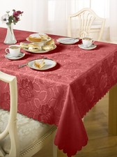 Table Cloths Woven Jacquard Design Soft Polyester Tableware - Damask Rose