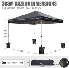 3Mx3M Pop Up Gazebo Marquee