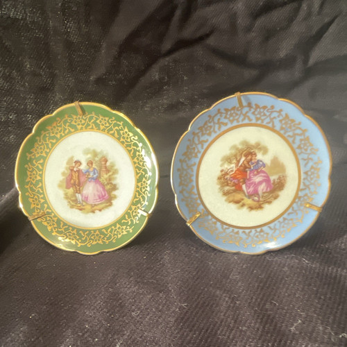Pair limoges miniature plates - limoges,