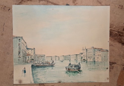 Antique watercolour painting - antique,
