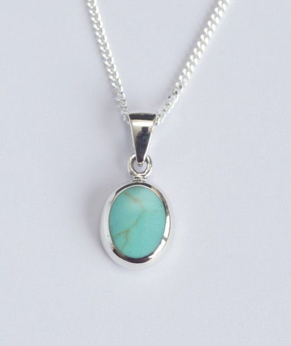 Sterling silver oval necklace