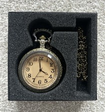 Quartz Pocket Watch - Brand New. Dark Brown Transparent Glass Pocket Watch + Box