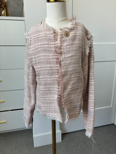 Tweed pink white jacket with - white,