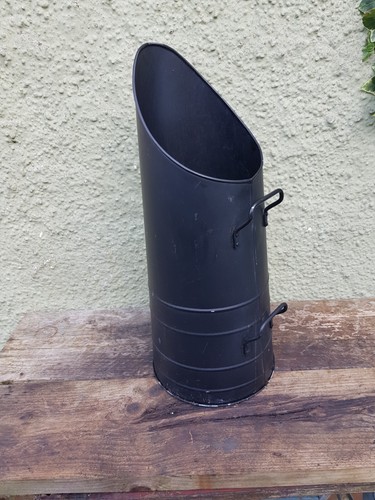 Black metal two handled - handled, coal