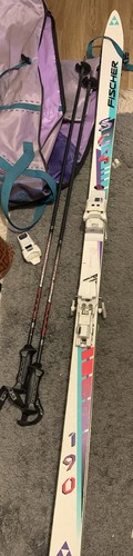 Fischer 190 skies poles - skies, &