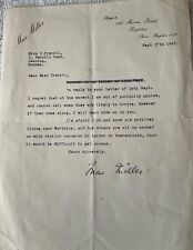 MAX MILLER - LEGENDARY MUSIC HALL COMEDIAN PERSONALLY SIGNED FAN LETTER 1943