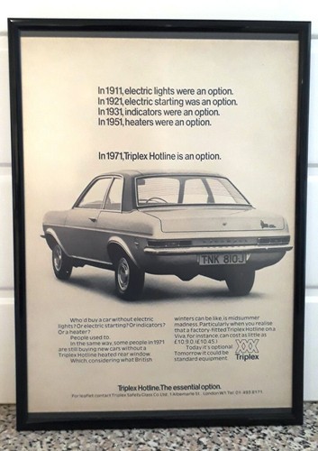 Framed original classic car - classic, ad